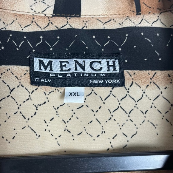 Mench Platinum Brown Button Up Short Sleeve Top XXL - Picture 3 of 5
